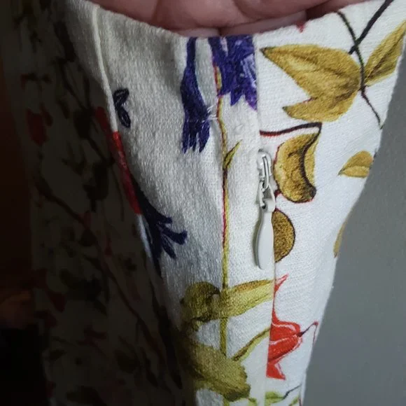 Lands' End Summer Floral Botanical Plus Size Lined Pockets Midi Dress - Picture 3 of 16